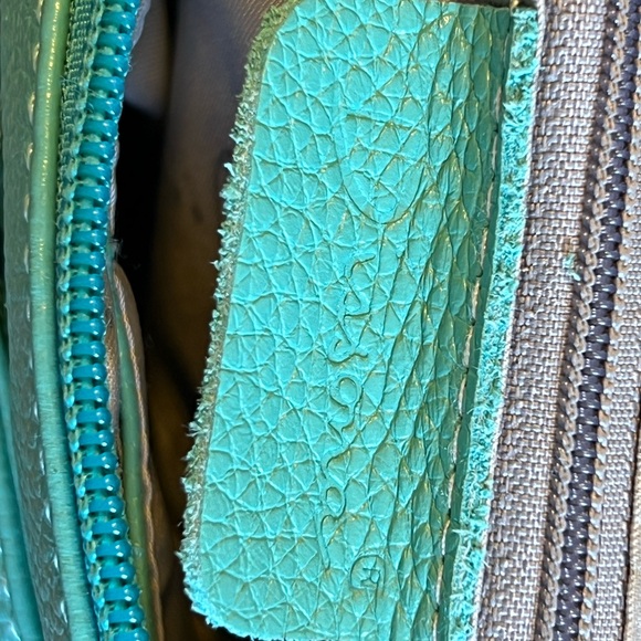 Turquoise Vegan Leather bag - Picture 9 of 10